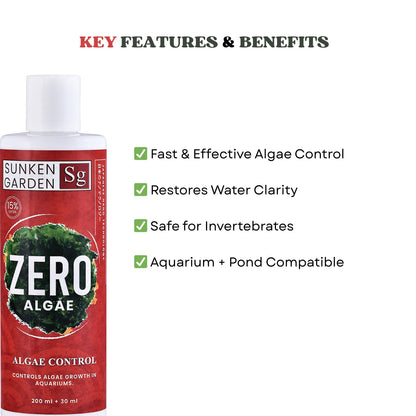 Sunken Garden Zero Algae | Algae Control Solution (200 ml + 30 ml)