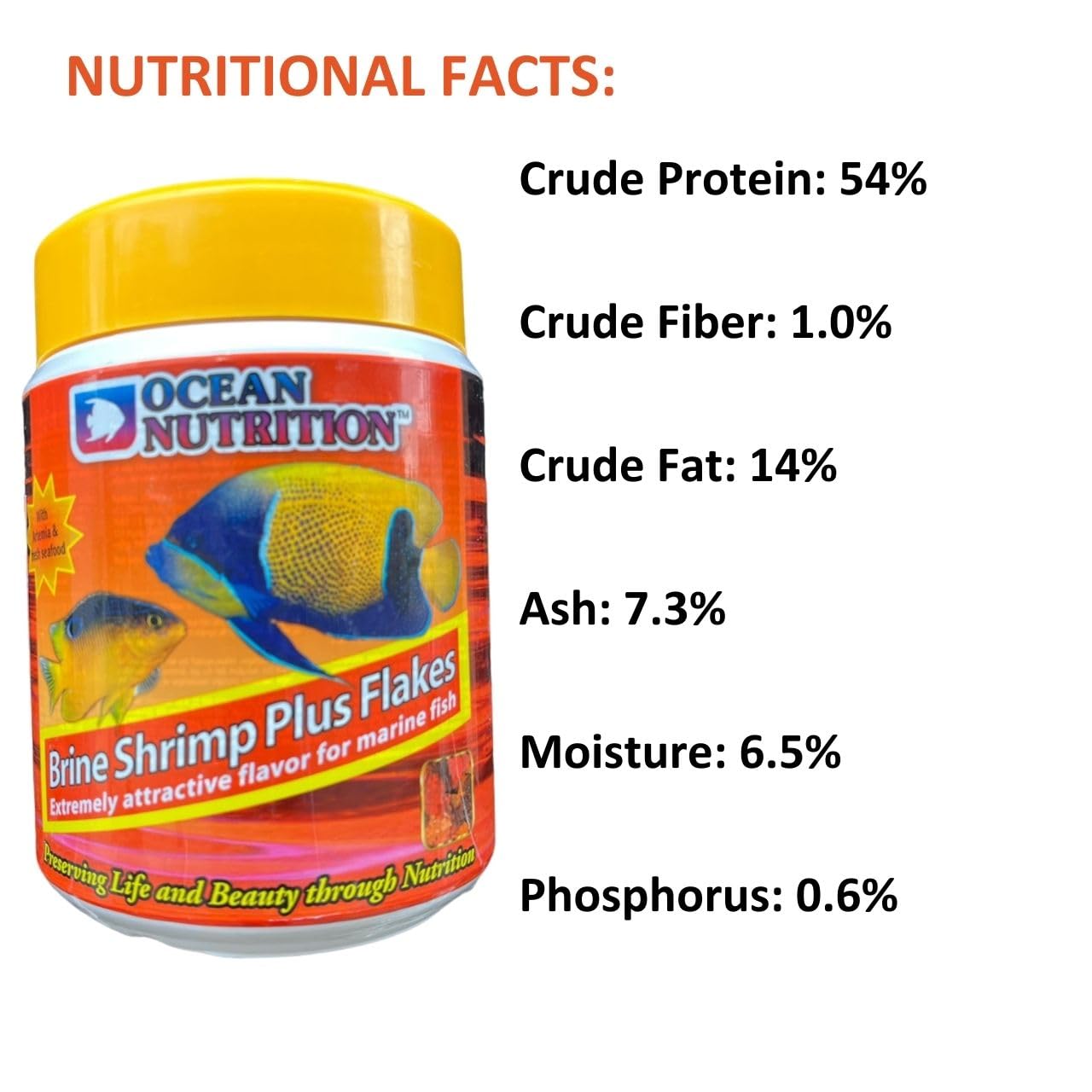 ON+ Brine Shrimp Plus Flakes Fish Food | 71Gms | Originally from TUNAI Store