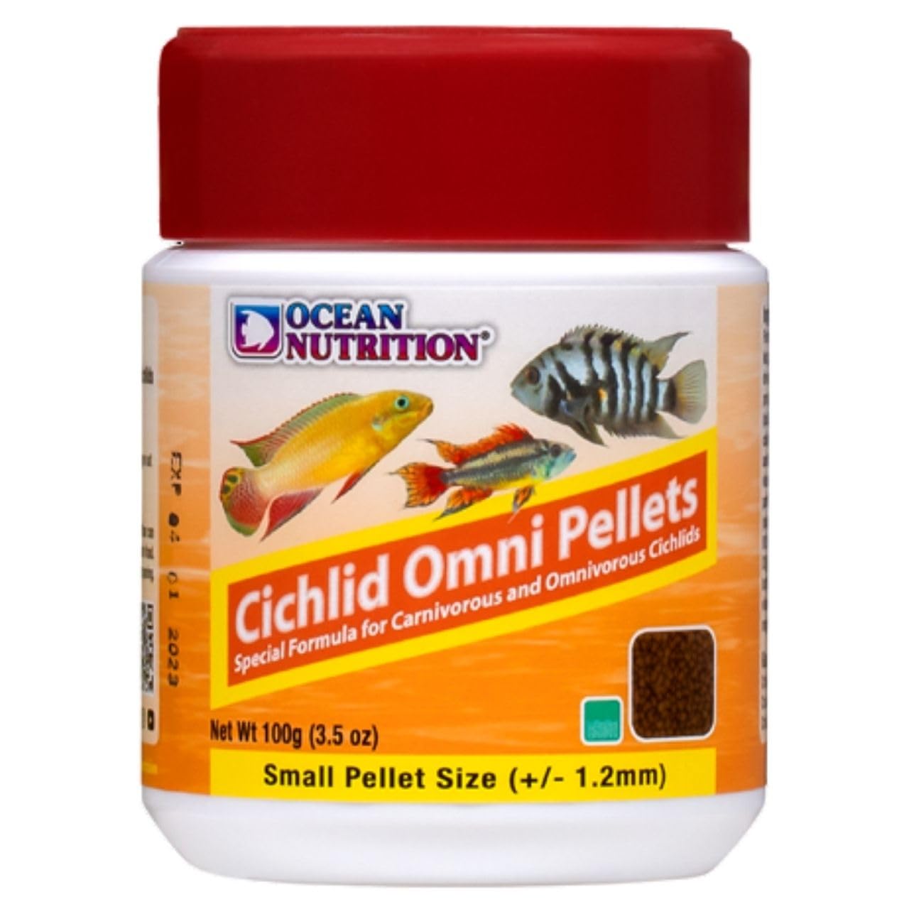 ON+ Cichlid Omni Pellets Fish Food (Original from Tunai Store) | Special Food for Carnivorous and Omnivorous Cichlids (100gms, Small Pellets)