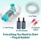 SOBO AQ-016 Aquarium Air Pump (6W | 6L/Min) | Ultra-Quiet Dual Outlet Oxygen Aerator with Adjustable Flow Control | Energy-Efficient Durable Design | Free 3M Tube, 2 Air Stones & Check Valves