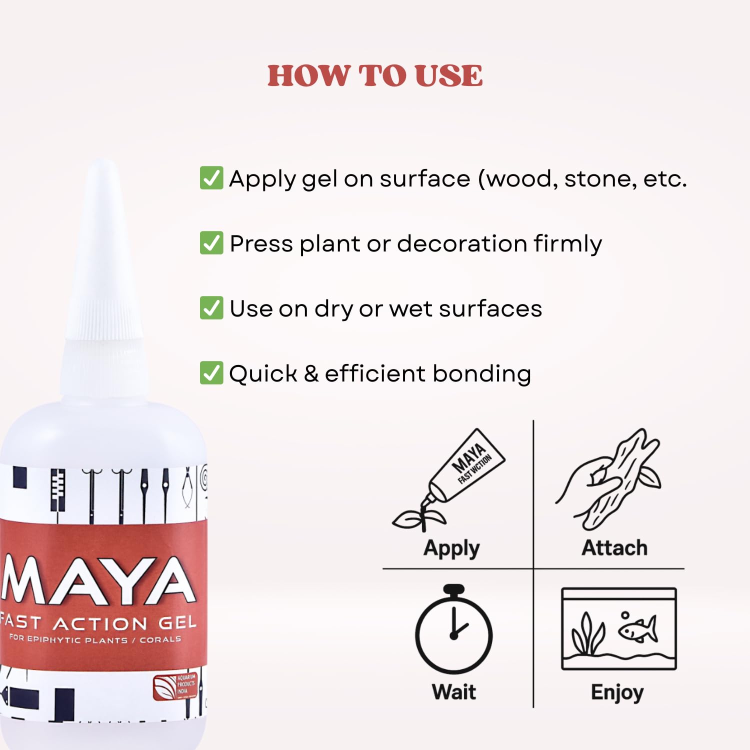 The Scape Right Series Fast Action Gel for Epiphytic Plants and Corals | Safe for Aquatic Life | Suitable for Freshwater & Marine Aquariums (20 gms)