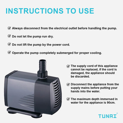 TUNAI AT-103 Submersible Air Pumps for Aquarium Fish Tank (AT-103, Air Pump Only)