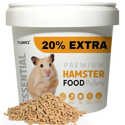 Tunai Hamster Food |500g+20% Extra| Fortified with DHA Omega 3&6 and Vitamins, Cane Molasses, Sun Curated Alfalfa Meal, Flax Seeds and Ground Rice, Oats