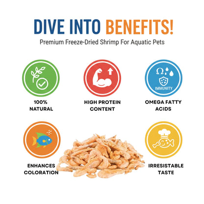 Freeze Dried Shrimp E for Arowana, Flowerhorn, Oscar, Red Parrot and All Aquarium Fishes (25g)
