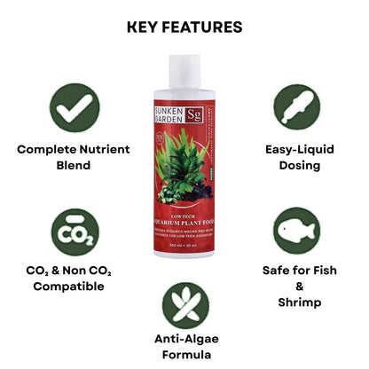 Sunken Garden Green – All-in-One Aquarium Plant Fertilizer | CO₂ & Non-CO₂ Compatible | Anti-Algae Formula (200 ml + 30 ml)