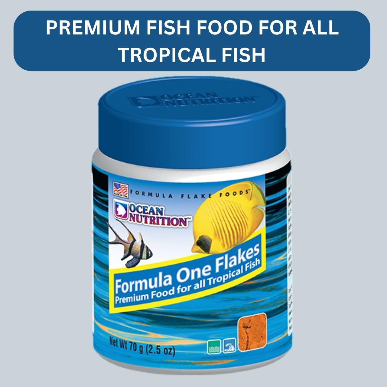 ON+ Formula One Flakes Fish Food (Original from Tunai Store) | Premium Flake Food for All Tropical Fish (71gms, Flakes)