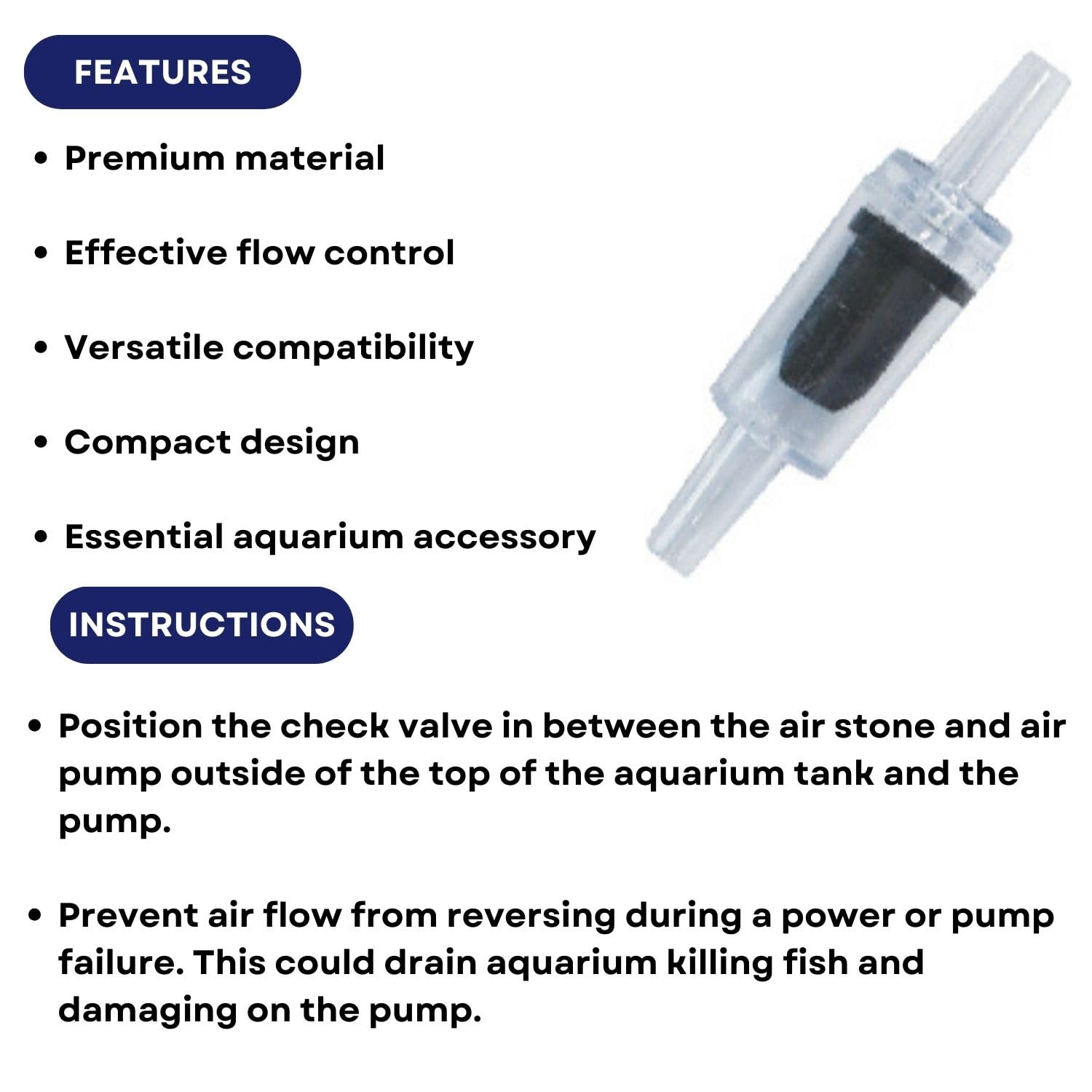 Dophin AA0015 Check Valve for Aquarium Fish Tank | Enhance Oxygenation | Prevents Water from Flowing Back into The Air Pump | Blister Pack | (Original from Tunai Store)