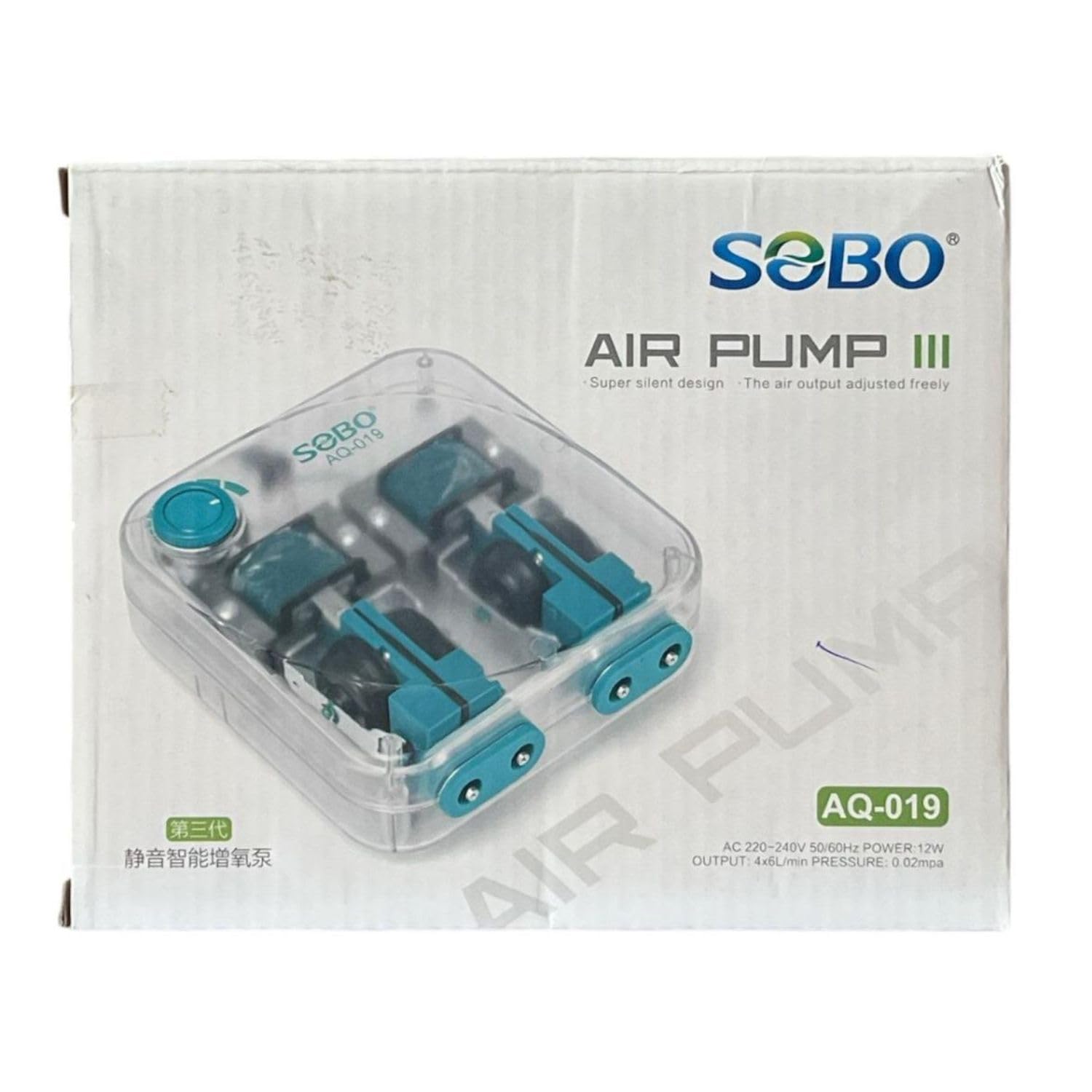 S0B0 AQ-019 Air Pump for Aquarium Fish Tank | Four Outlet | Output: 4 x 6L/min | (Original from Tunai Store)