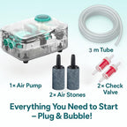 SOBO AQ-013 Aquarium Air Pump (4W | 4L/Min) | Ultra-Quiet Dual Outlet Oxygen Aerator with Adjustable Flow Control | Energy-Efficient Durable Design | Free 3M Tube, 2 Air Stones & Check Valves