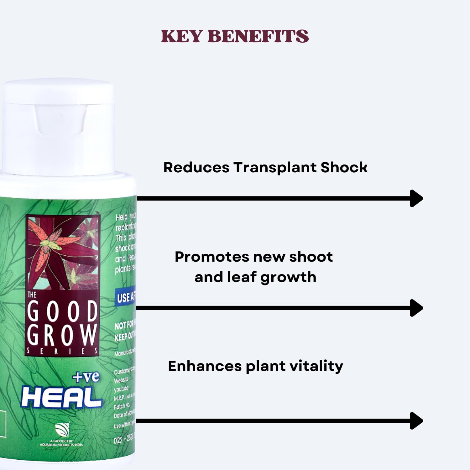 The Good Grow Series HEAL +ve | Boost Plant Recovery | Aquarium Plant Enzyme Supplement (50 ml)