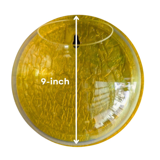 Wall Mount 9-inch Yellow Round Shape Fish Bowl – Without Stand | Modern Aquarium for Home, Office & Café Décor | Space Saving & Compact Design | Elegant Fish Tank & Plant Terrarium
