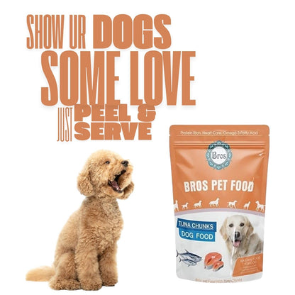 SF+ Bros Pet Dog Food | Pack of 12 | Natural Food for Dogs | Enhanced with Vitamins, Minerals and Other Nutrients (80gms, Tuna Chunks)