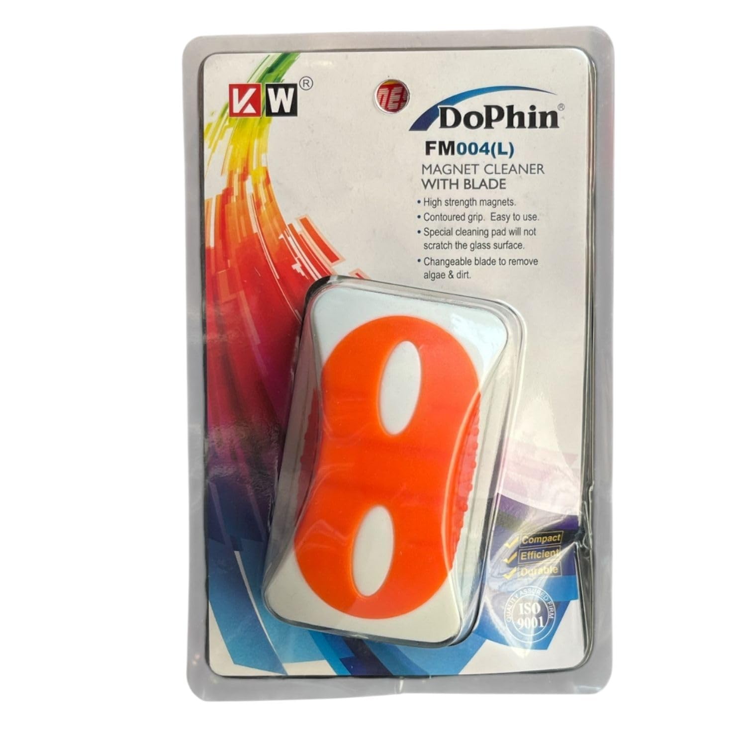 Dophin FM004(L) Magnet Cleaner with Blade for Aquarium Fish Tank | Innovative Tool | High Strength Magnets | Contoured Grip | (Original from Tunai Store) (FM004(L))