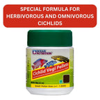 ON+ Cichlid Vegi Pellets Fish Food (Original from Tunai Store) | Special Formula for Herbivorous and Omnivorous Cichlids (100gms, Small Pellets)