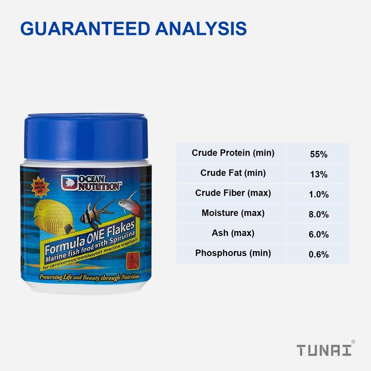 Ocean Nutrition (Original from Tunai Store) Formula One Flakes Marine Fish Food with Spirulina |156g| 55% Rich Protein for Carnivorous/Omnivorous Marine Tropicals