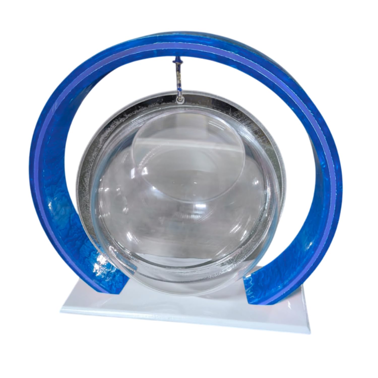 Double Bowl 6-inch Yellow Round Fish Bowl – Standing & Hanging Decorative Aquarium for Home & Office | 2-in-1 Double Bowl Round Fish Tank