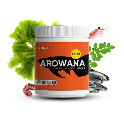Tunai Arowana Fish Food Sticks |200g| for Adult Arowana, 40% Protein with The Benefits of Moringa, BSF Larvae, Squid Liver and Shrimp, Boost Growth and Vibrant Colors