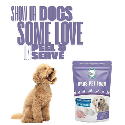 SF+ Bros Pet Dog Food | Pack of 12 | Natural Food for Dogs | Enhanced with Vitamins, Minerals and Other Nutrients (80gms, Chicken and Egg)