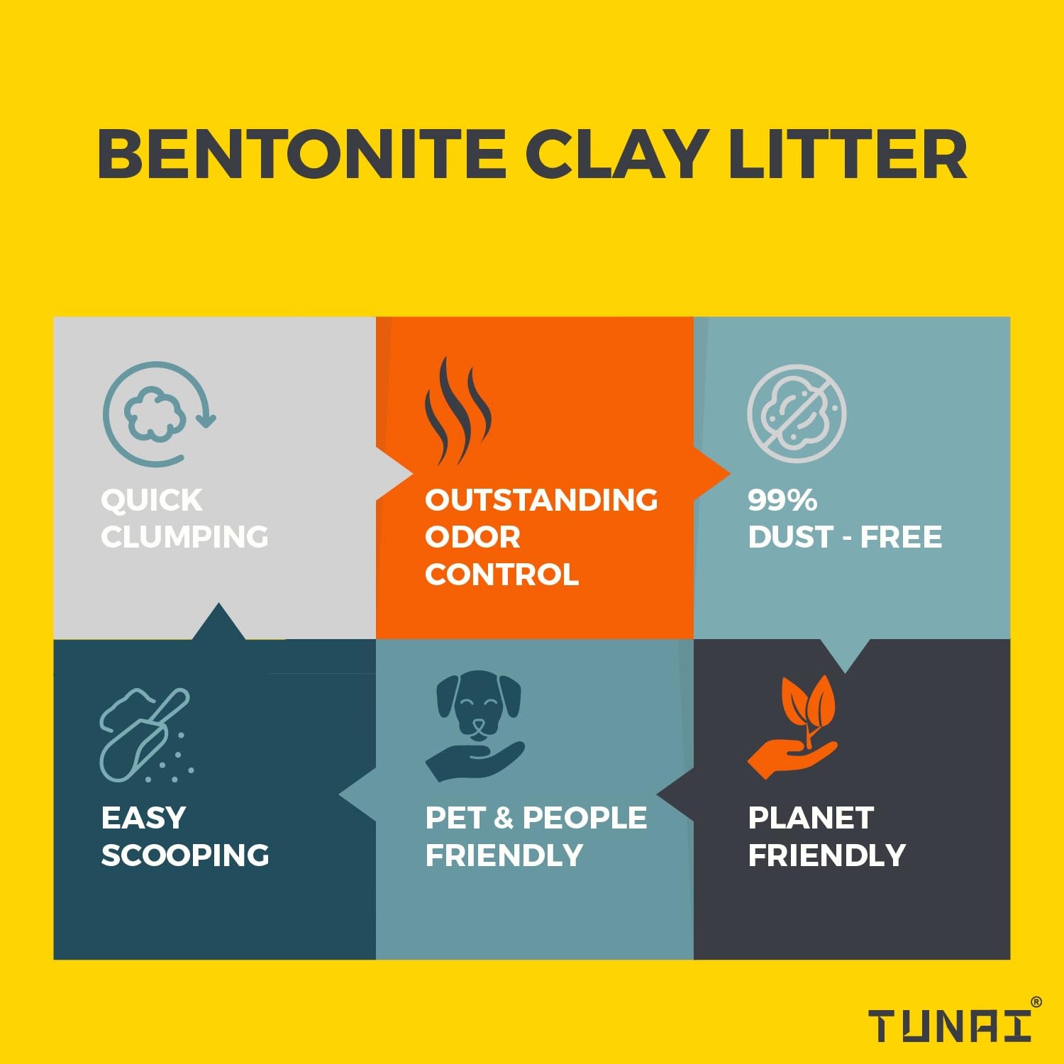 TUNAI Purrfect Natural All Fruits Flavoured Bentonite Clay Cat Litter for All Life Stages of Cats (Fruity, 5 Litre)