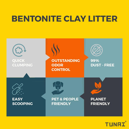 TUNAI Purrfect Natural All Fruits Flavoured Bentonite Clay Cat Litter for All Life Stages of Cats (Fruity, 5 Litre)