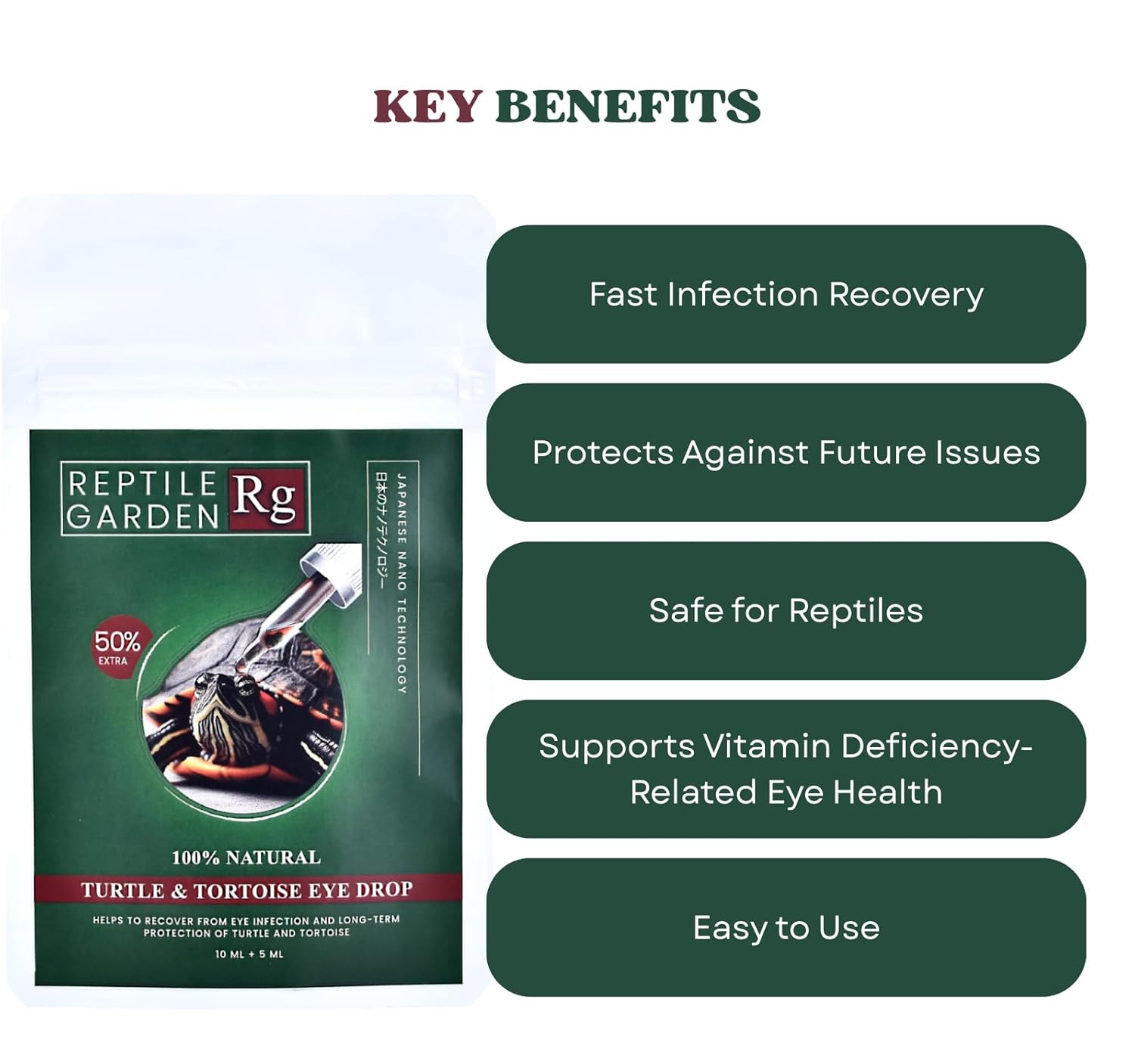 Turtle & Tortoise Eye Drop | Veterinary-Grade Reptile Eye Care for Infections, Irritation & Long-Term Protection (10 ml + 5 ml)