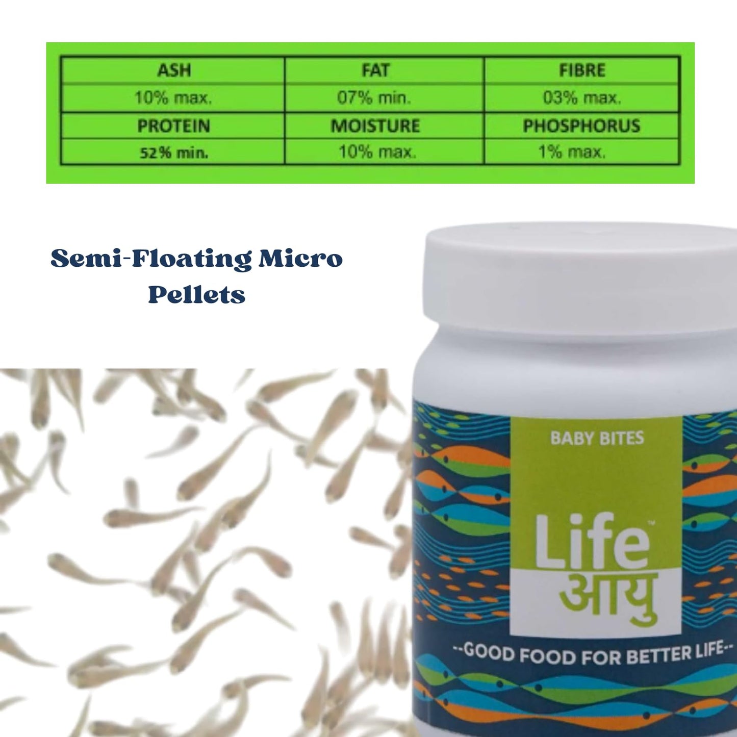 Life AAYU Baby Bites Fish Food | Superfood for Fry & Baby Fish Growth | (30 GMS)