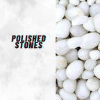 TUNAI Pebble Stones Substrate for Fish Tank, Aquarium, Terrarium, Paludarium (1KG) for Office and Home Decor, Plants and Other Purpose (White, Standard)