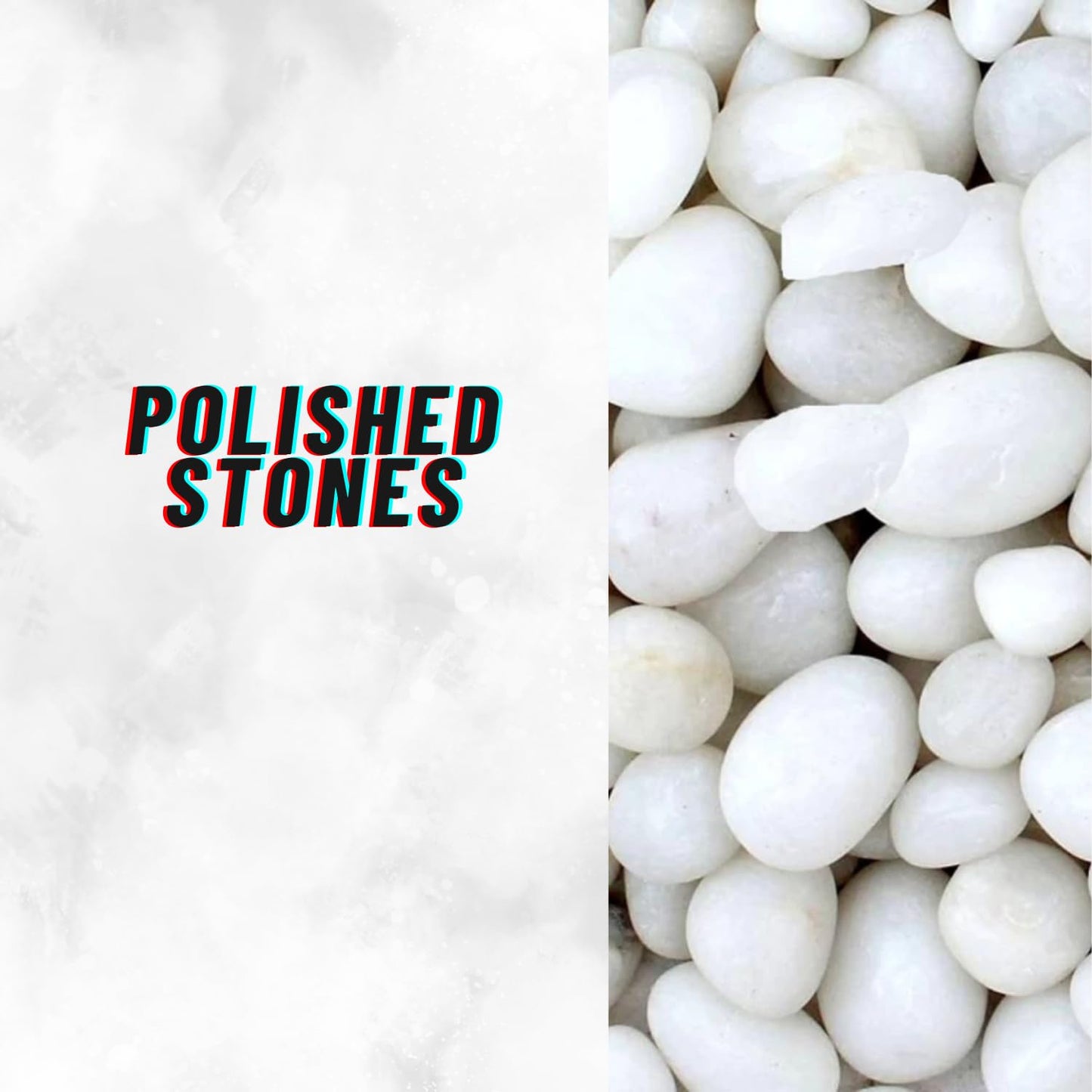 TUNAI Pebble Stones Substrate for Fish Tank, Aquarium, Terrarium, Paludarium (1KG) for Office and Home Decor, Plants and Other Purpose (White, Standard)