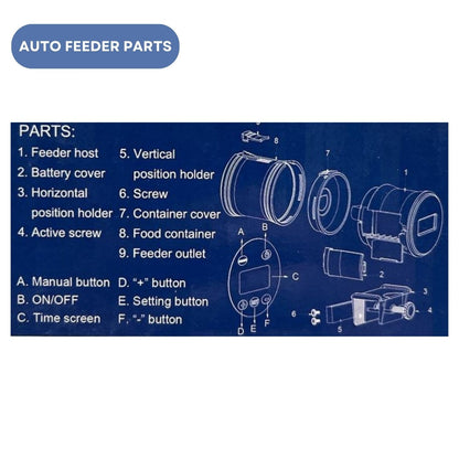 Dophin AF013 LCD Aquarium Auto Feeder | Battery Operated | Suitable for Food Pellets and Flakes | (Original from Tunai Store)