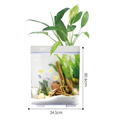 Dophin BT 120 Mini Aquarium Fish Tank | Complete Filtration | Compact and Elegant | Planting Basket | Capacity - 10L Fish Tank (Original from Tunai Store)