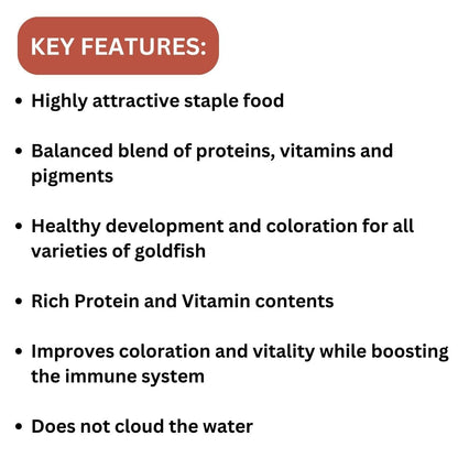 ON+ Goldfish Formula Flakes Fish Food for Gold Fish | 71g |34% Rich Protein Flakes for Gold Fish, Small Koi, Angelfish and Other Carp Varieties (Original Import Fishfood from Tunai Store)