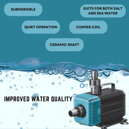 S0B0 WP-7200 70W Submersible Water Pump For Aquarium Fish Tank | Submersible Water Pump with Bottom Suction Cups | Power: 135W | Output: 5500L/H | Aquarium Accessories | Original from Tunai Store
