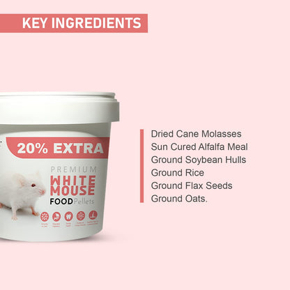 Tunai Rat Food |500g+20% Extra| Fortified with DHA Omega 3&6 and Vitamins for Better Skin Coat, and Easy Digestion, Suitable for All Lab Rats & White Mice