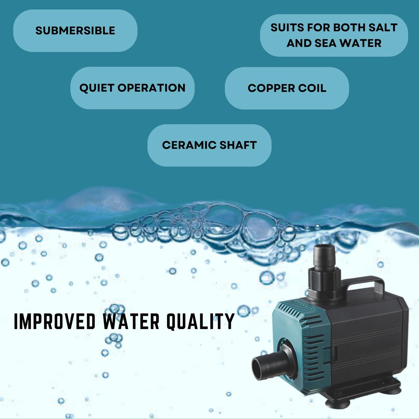 S0B0 WP-4200 Submersible Water Pump for Aquarium Fish Tank | Energy Saving & Environmental Friendly | for Marine and Fresh Water Aquariums | Power: 55W | F.Max: 3000L/H | Original from Tunai Store