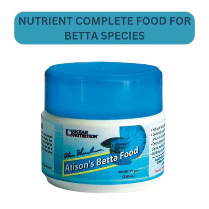ON+ Atison's Betta Fish Food (Original from Tunai Store) | Nutrient Complete Food for All Betta Species (75gms, Floating Pellets)