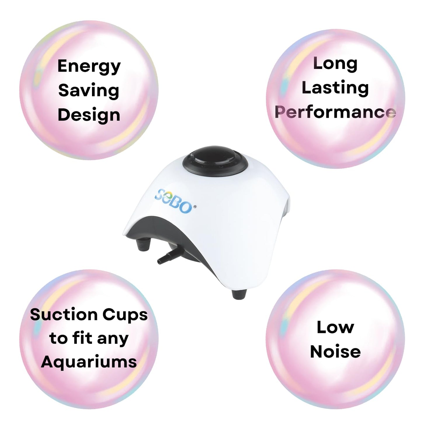 S0B0 SB-830A Air Pump for Aquarium Fish Tank | Energy Saving Design | Long Lasting Performance | Super Silent Design | Single Outlet | Power: 5W | F.Max: 6L/min | Original from Tunai Store