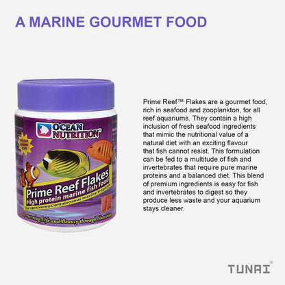 Ocean Nutrition (Original from Tunai Store) Prime Reef Flakes |156g| High Protein 58% Marine Fish Food for Carnivorous and Omnivorous Marine Fresh Water Tropical Fish