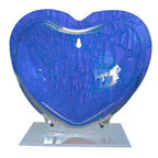 Wall Mount 9-inch Blue Heart Shape Fish Bowl – with Stand | Modern Aquarium for Home, Office & Café Décor | Space Saving Design | Elegant Fish Tank & Plant Terrarium | Compact Design