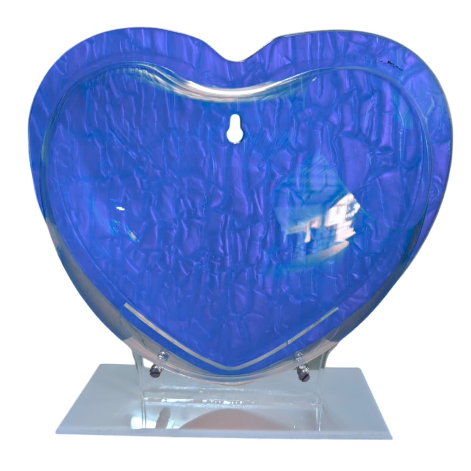 Wall Mount 9-inch Blue Heart Shape Fish Bowl – with Stand | Modern Aquarium for Home, Office & Café Décor | Space Saving Design | Elegant Fish Tank & Plant Terrarium | Compact Design