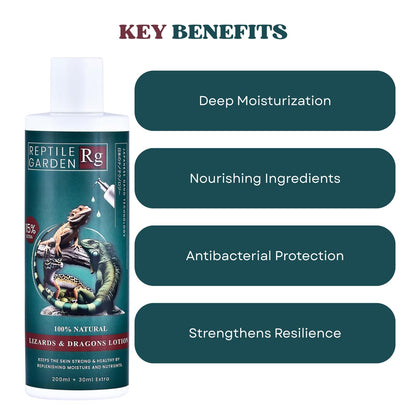 Reptile Garden Lizard & Dragon Lotion | Keep Your Lizard or Dragon’s Skin Soft, Hydrated, and Healthy (200 ml + 30 ml)