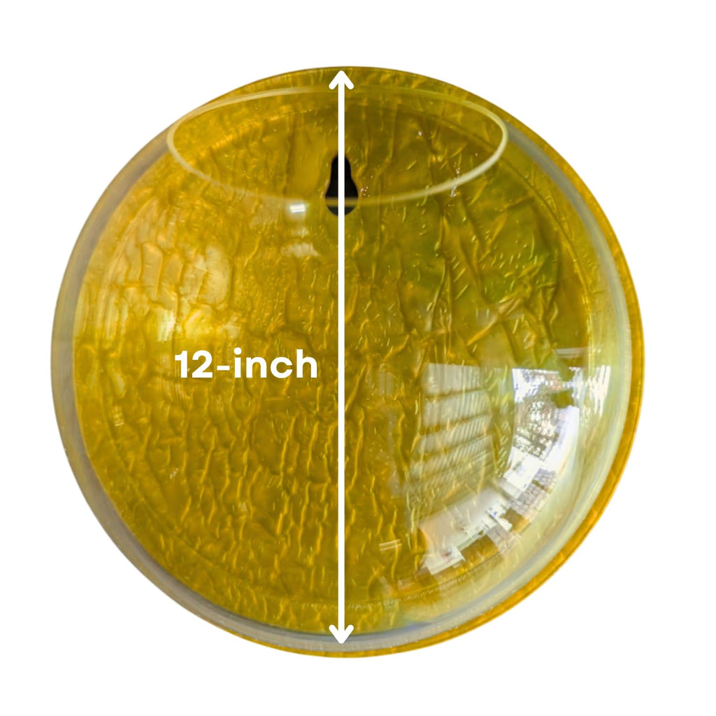 Wall Mount 12-inch Yellow Round Shape Fish Bowl – Without Stand | Modern Aquarium for Home, Office & Café Décor | Space Saving & Compact Design | Elegant Fish Tank & Plant Terrarium