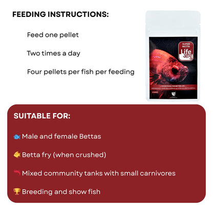 Life AAYU Super Betta Fish Food | Handmade Ayurvedic Formula for Color & Health | Natural Floating Pellets (15 GMS)