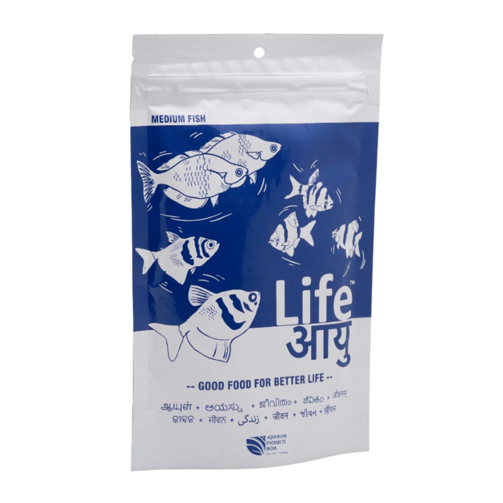 Life AAYU Neutral Fish Food | Ayurvedic Daily Diet for All Fish Sizes (Medium, 100gms)