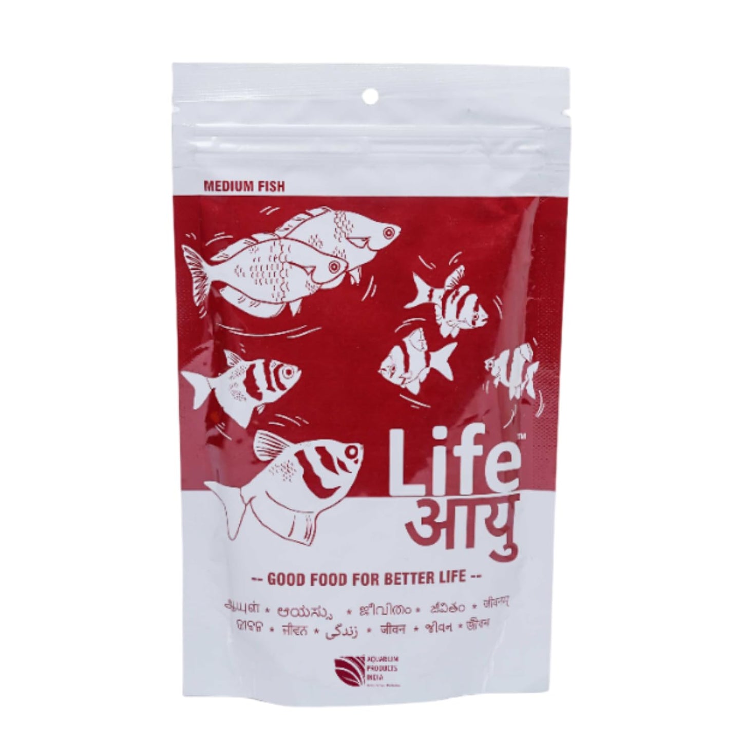 Life AAYU Red Fish Food | Ayurvedic Color Booster with Anchovy & Paprika | for All Fish Sizes | (Medium, 100gms)