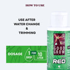 The Good Grow Series RED +ve | Liquid Supplement for Aquatic Plants | Designed to Provide Essential Trace Elements, Especially Iron (50 ml)