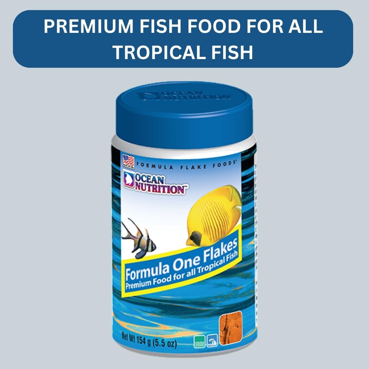 ON+ Formula One Flakes Fish Food (Original from Tunai Store) | Premium Flake Food for All Tropical Fish (156gms, Flakes)