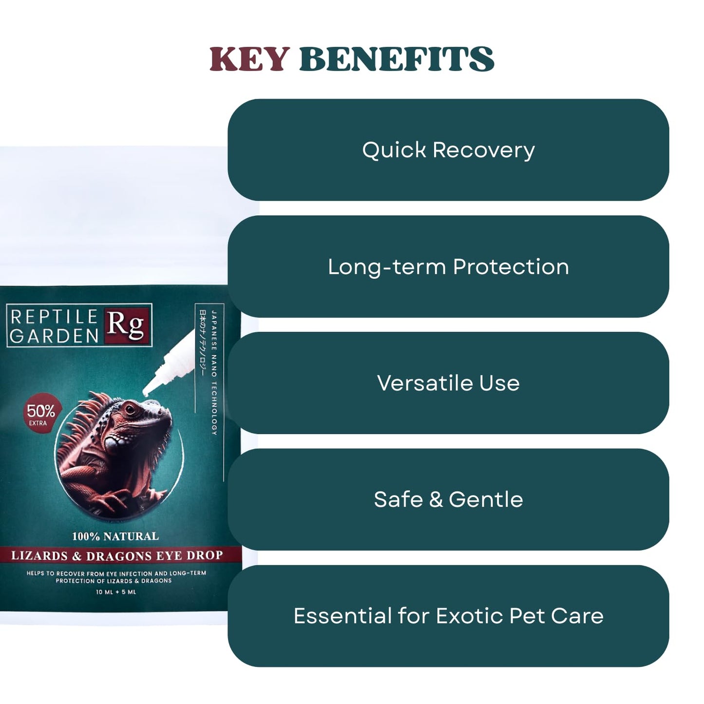 Reptile Garden Lizards & Dragons Eye Drop | Advanced Reptile Eye Infection Relief | 100% Safe & Vet-Recommended (10 ml + 5 ml)