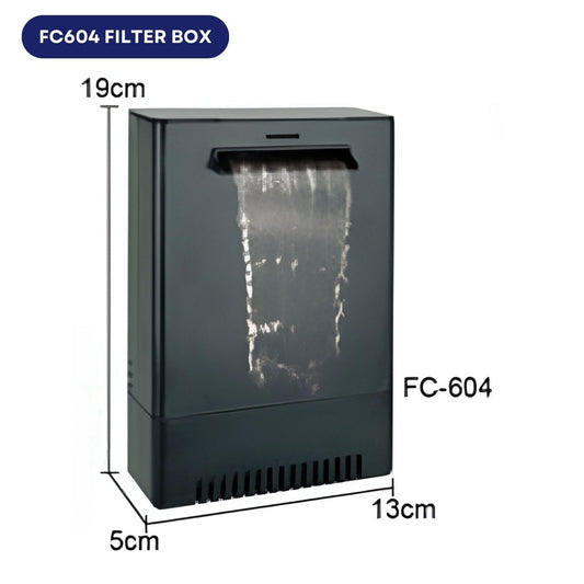 Dophin FC-604 Internal Filter Box for Aquarium Fish Tank | Suitable for Both Fresh and Marine Water | Output: 380L/H | Suitable for Tank Size 75L | (Original from Tunai Store)