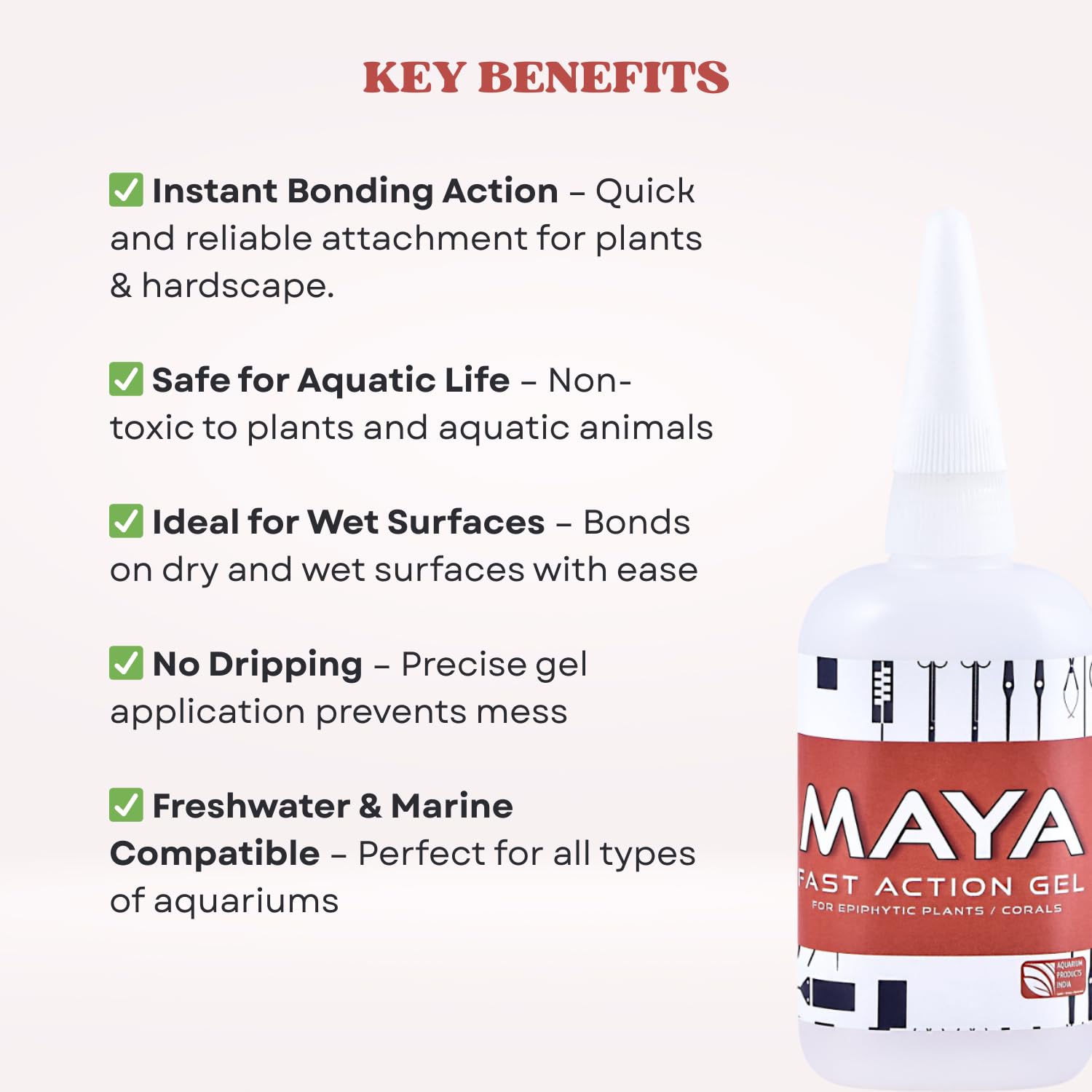 The Scape Right Series Fast Action Gel for Epiphytic Plants and Corals | Safe for Aquatic Life | Suitable for Freshwater & Marine Aquariums (20 gms)