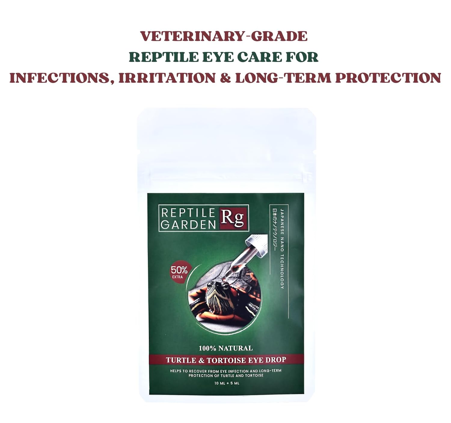 Turtle & Tortoise Eye Drop | Veterinary-Grade Reptile Eye Care for Infections, Irritation & Long-Term Protection (10 ml + 5 ml)